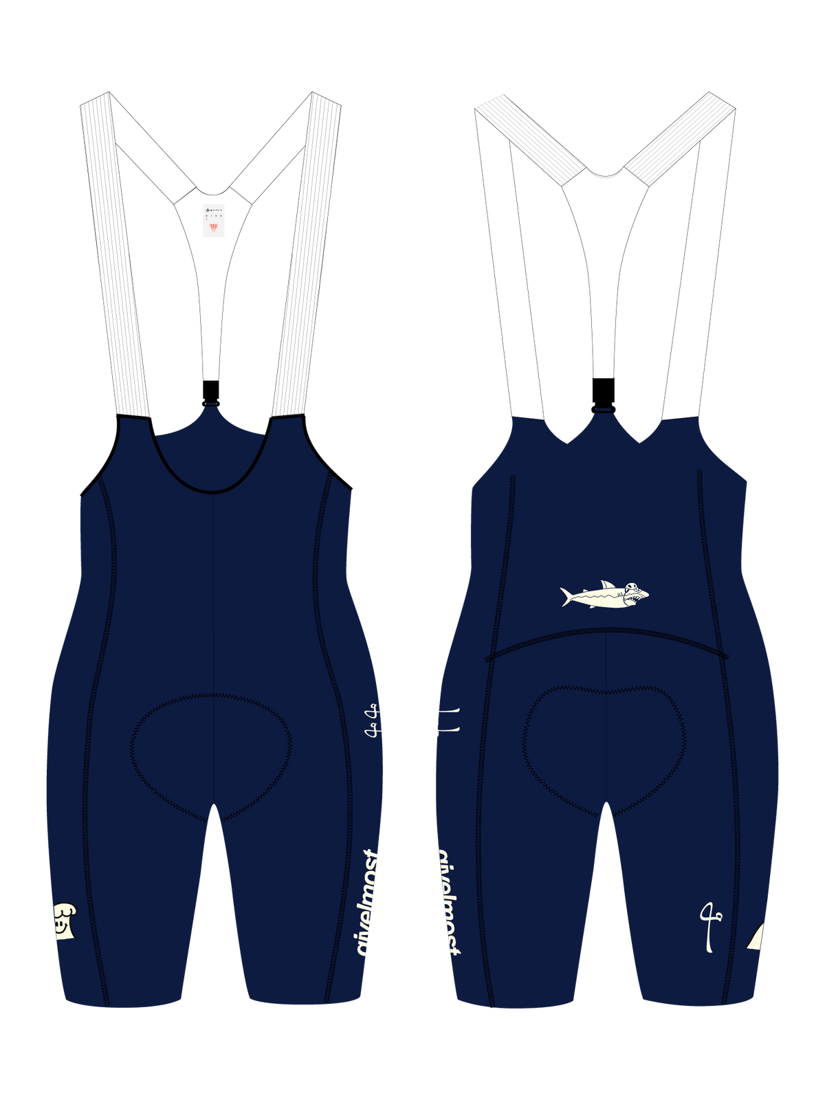 WOMEN'S VELMOST COLLAB LACEFLY 3.0 BIB SHORTS  - MARE BLUE