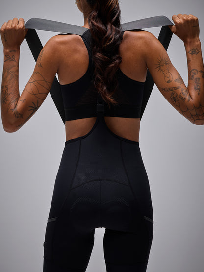 WOMEN’S MC CARGO BIB SHORTS - BLACK