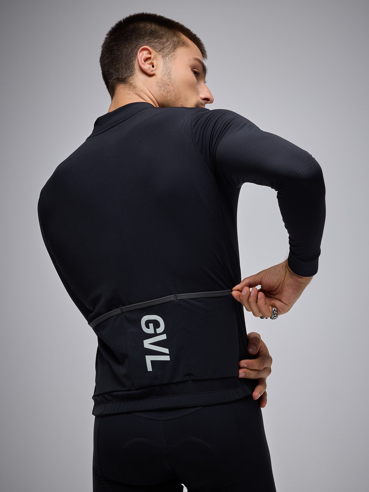 MODERN CLASSIC LS THERMAL GRID JERSEY - BLACK