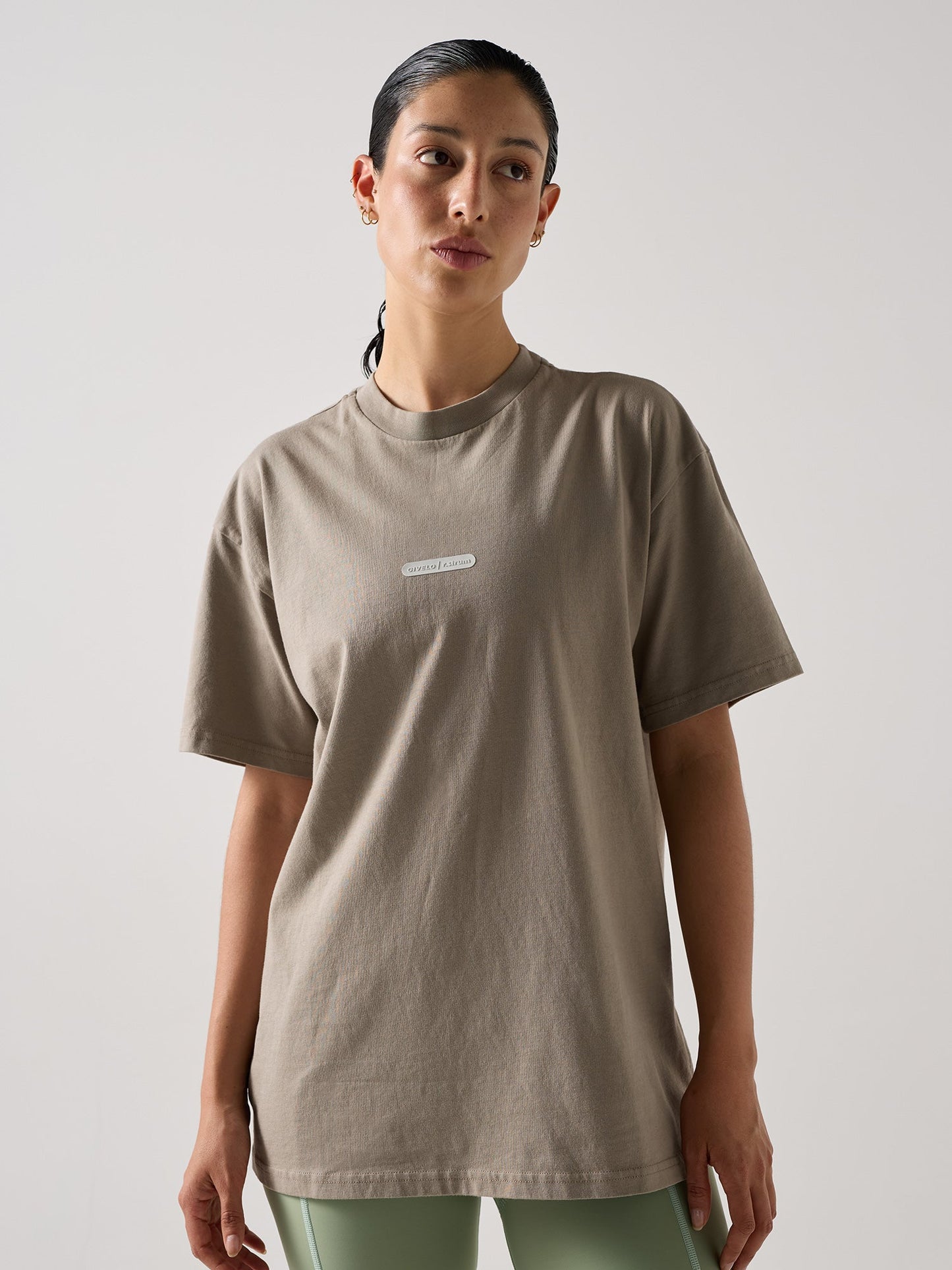 RACHEL STRUM x GIVELO OVERSIZED COTTON TEE - TAUPE