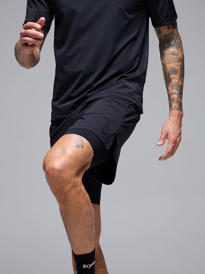 MEN'S FLOW 2-IN-1 SHORTS - BLACK