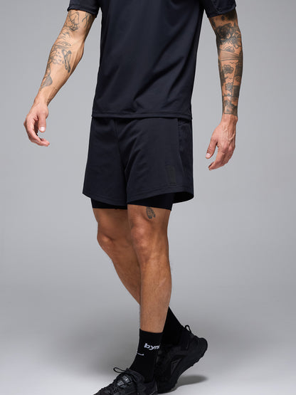 MEN'S FLOW 2-IN-1 SHORTS - BLACK