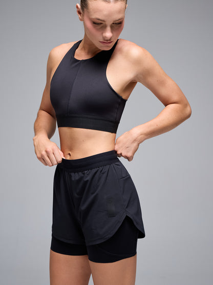 WOMEN'S FLOW 2-IN-1 SHORTS - BLACK