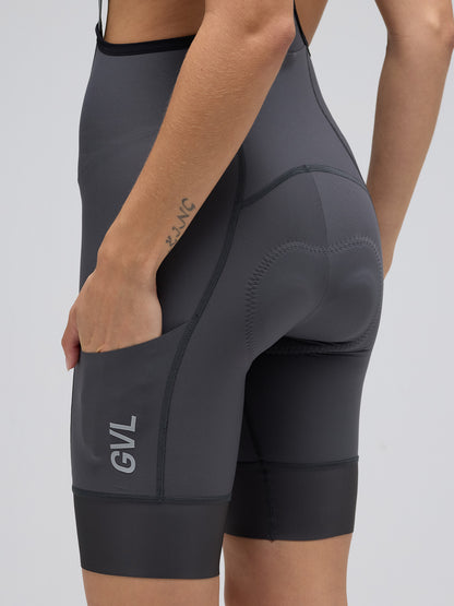 WOMEN'S MODERN CLASSIC CARGO BOOST BIB SHORTS - CHARCOAL