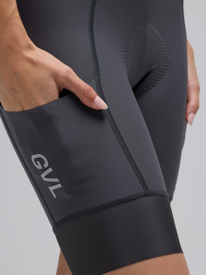 WOMEN'S MODERN CLASSIC CARGO BOOST BIB SHORTS - CHARCOAL